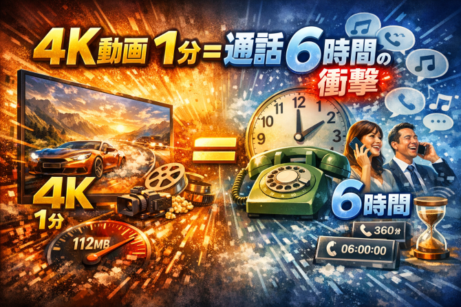 4K動画1分=通話6時間の衝撃！