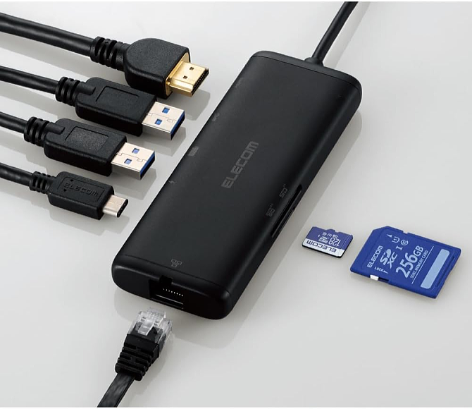 エレコム 7-in-1 DST-W02 USBハブ画像