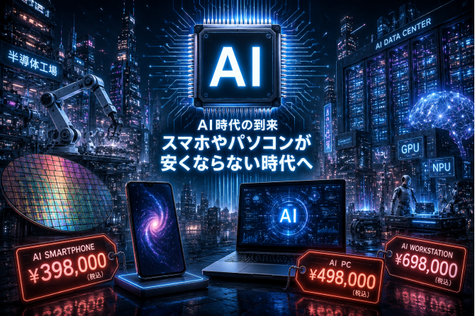 スマホやパソコンがが安くならない時代へ