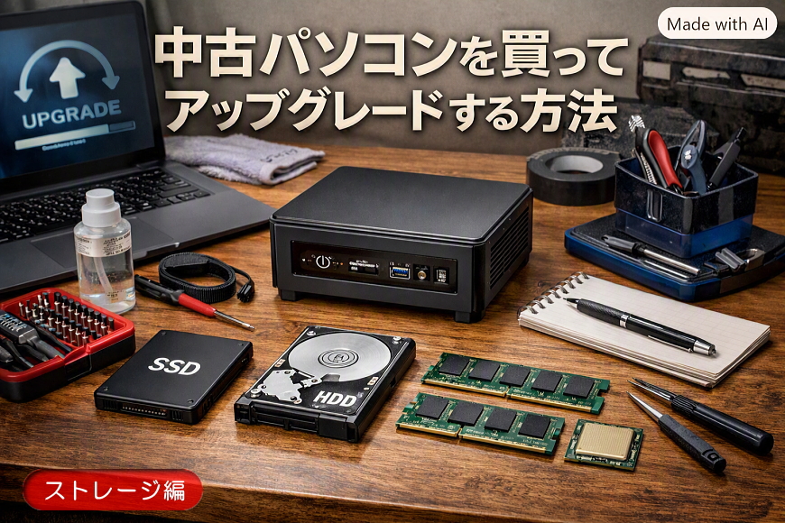 中古パソコンを買ってアップグレードする方法【ストレージ編】