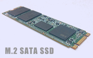 M.2 SATA規格のSSDの形状の画像
