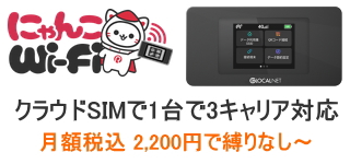 【にゃんこWi-Fi】格安ポケットWiFi