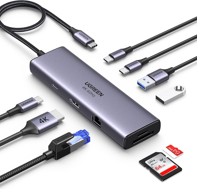Anker 551 USB-C ハブ（8-in-1, Tablet Stand）折りたたみ式タブレットスタンド 画像